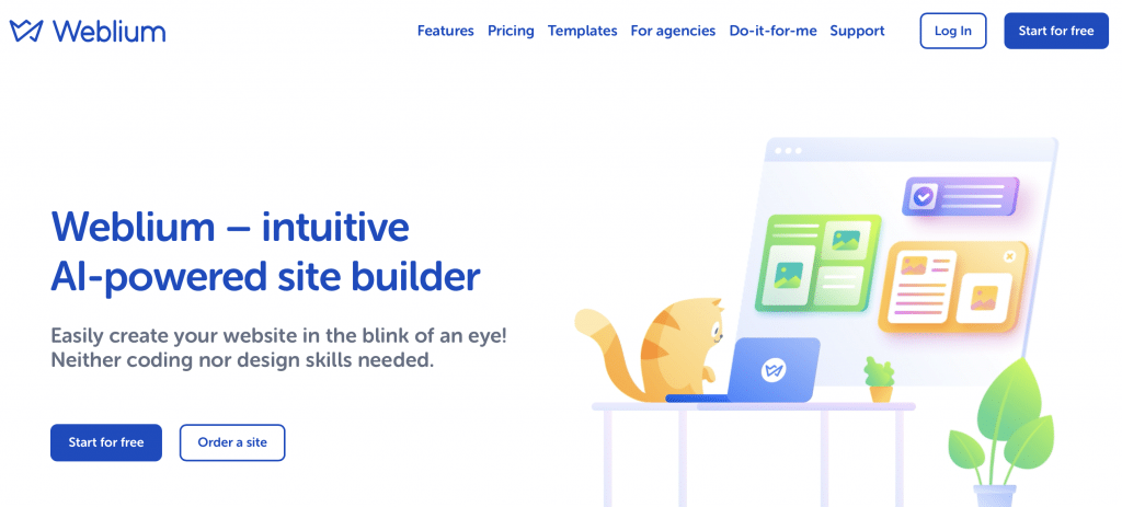 weblium ai website builder