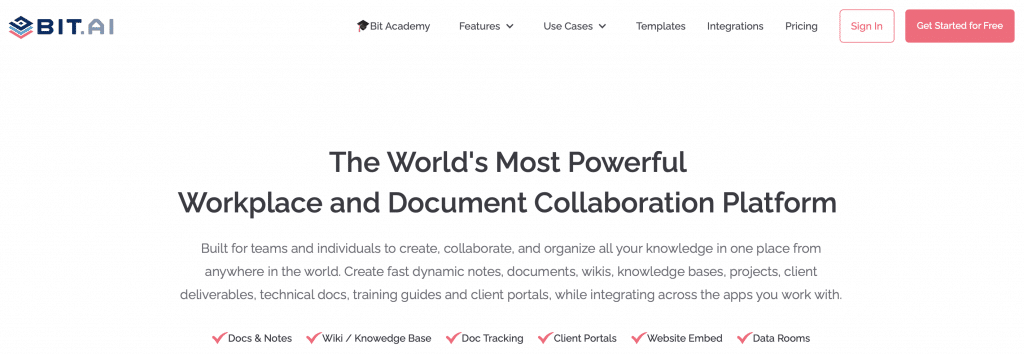 bit ai team software and document collaboration platform