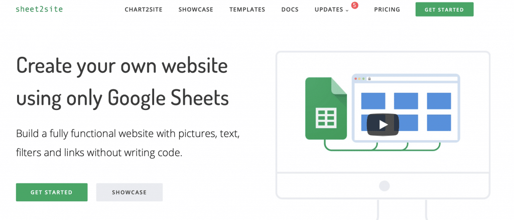 sheet2site google sheets tool