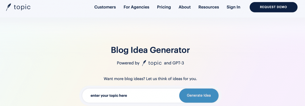 topic blog idea generator gpt-3