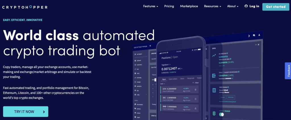 cryptohopperr automated crypto trading bot