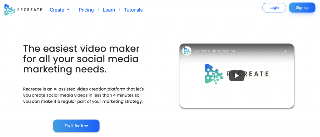 recreate ai video editor