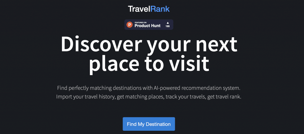 travelrank ai travel tool