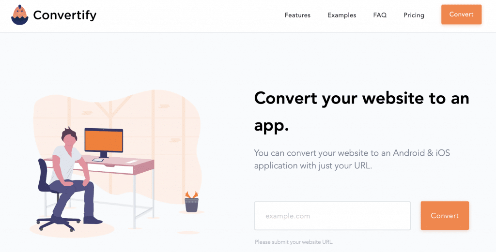convertify best website into an app tool