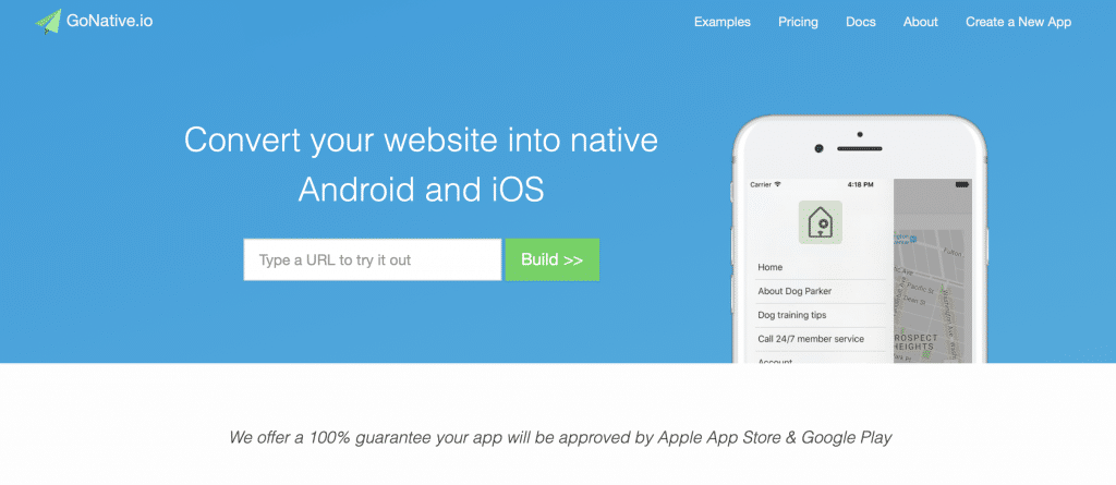 gonative turn website into an app