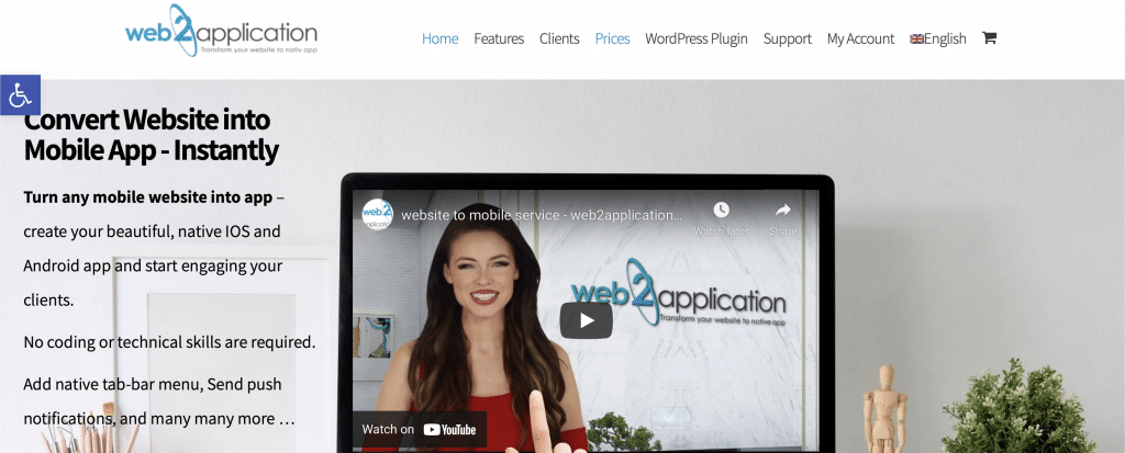 web2application website into an app tool