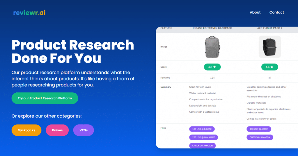 reviewr ai product review tool