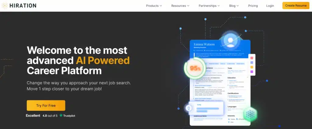 hiration best ai resume builder