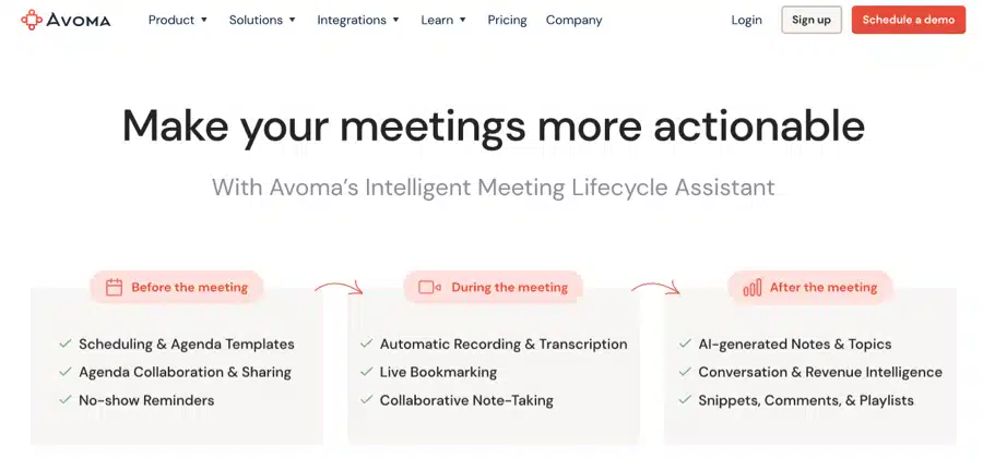 avoma best ai meeting assistant