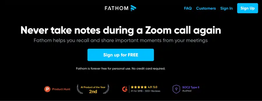 fathom best ai meeting assistant