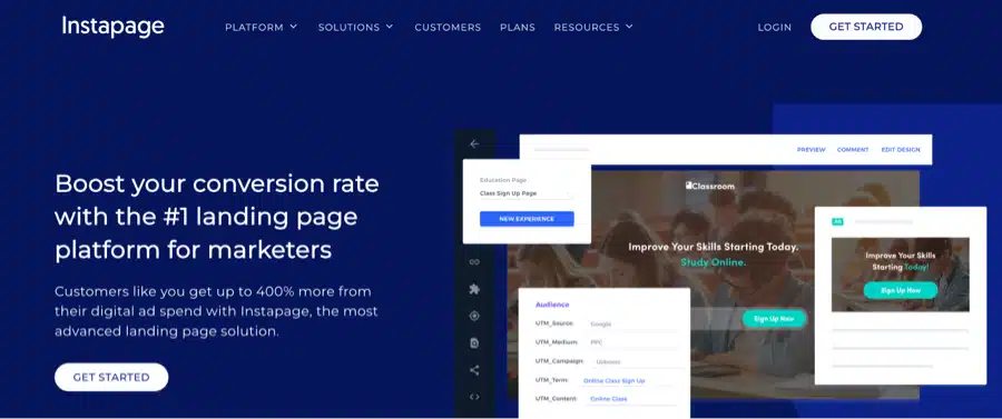 instapage best ai landing page optimization tool