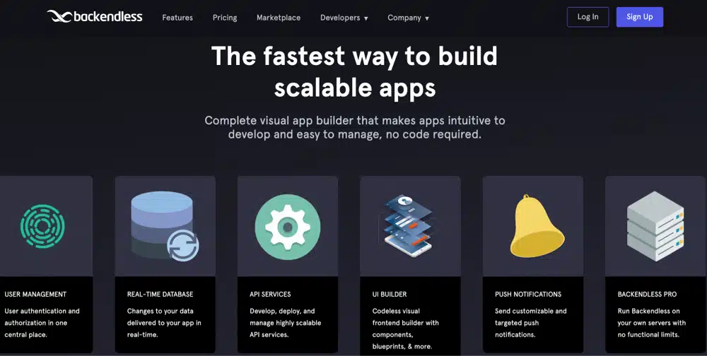 backendless best ai no code app builder