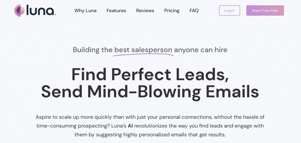luna ai sales emails tool