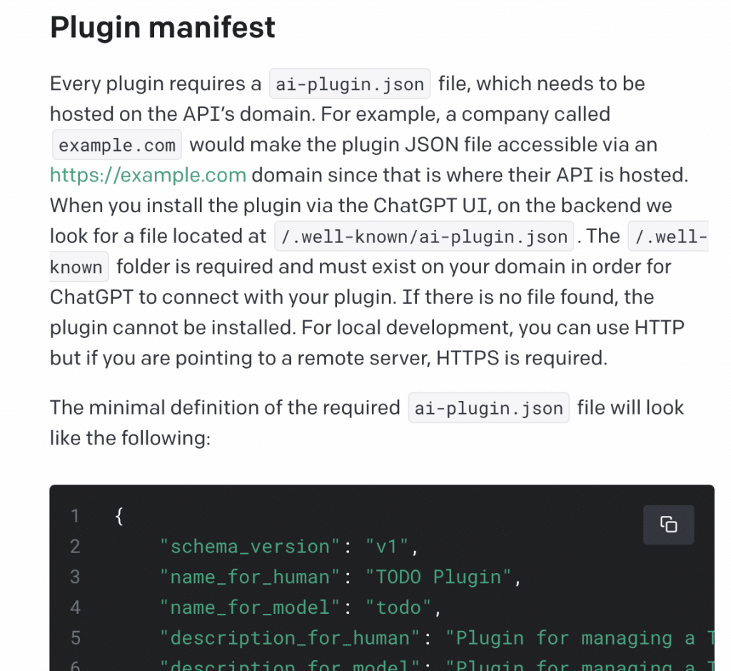 openai plugin manifest documentation