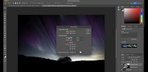 options to extend canvas with generative ai in photoshop