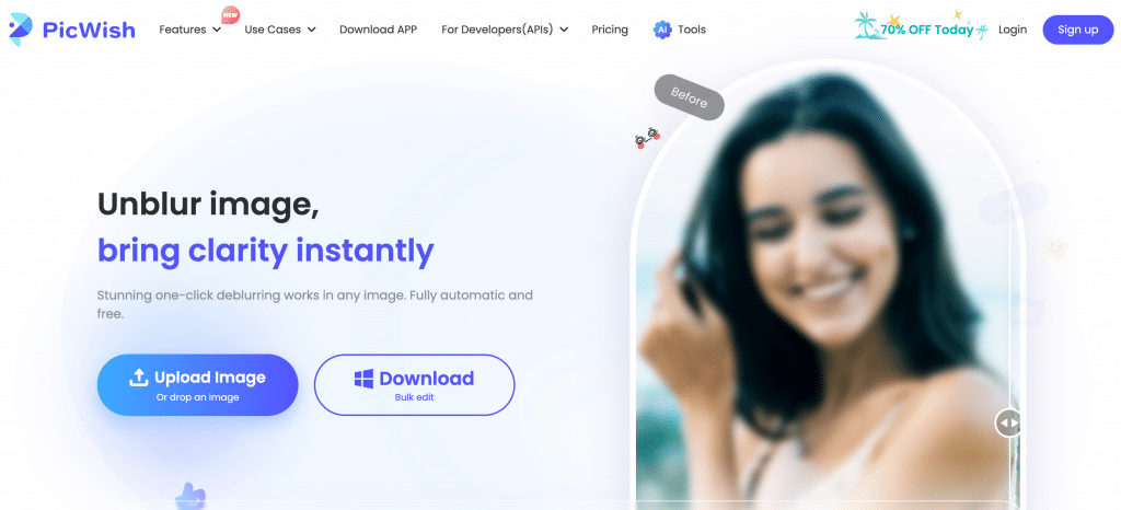 picwish best tool to unblur an image