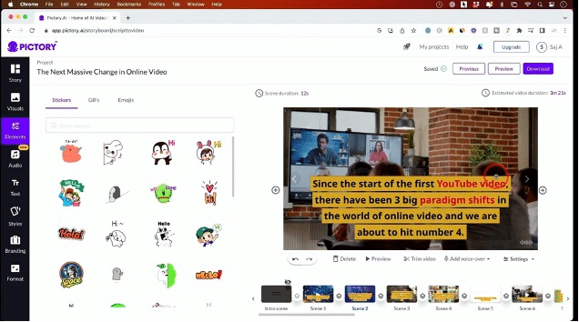 pictory ai add elements to videos